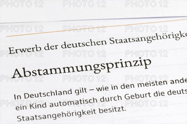 Application for acquisition of German citizenship