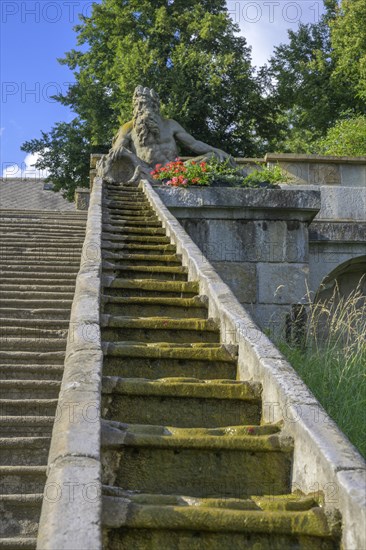 Staircase with water stairs at the former spa of