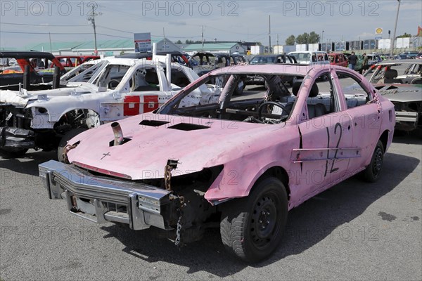 Damaged car at Demolition Derby