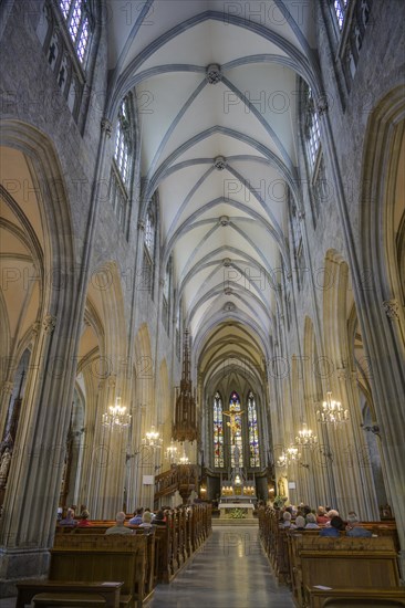 Interior view of the neo-Gothic collegiate church of