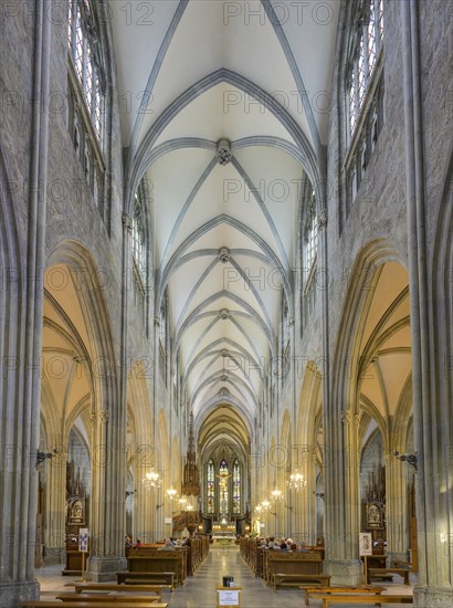 Interior view of the neo-Gothic collegiate church of