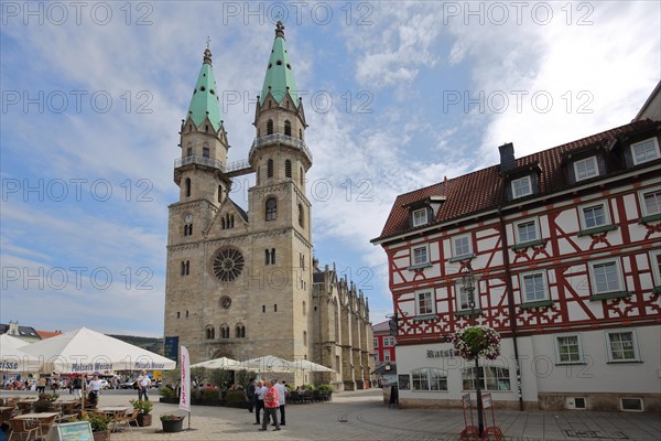 Gothic town church with twin towers