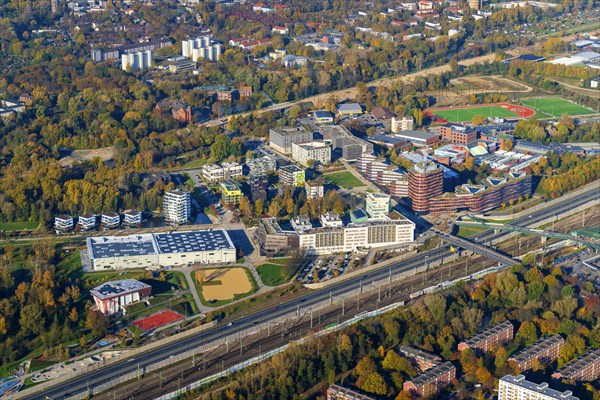 Aerial view of the Neue Mitte Wilhelmsburg