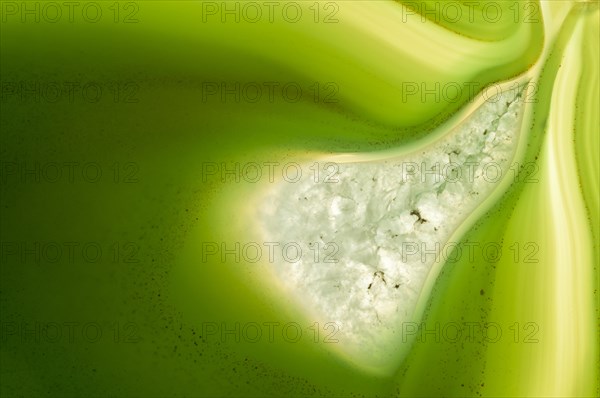 Thin slice of green agate