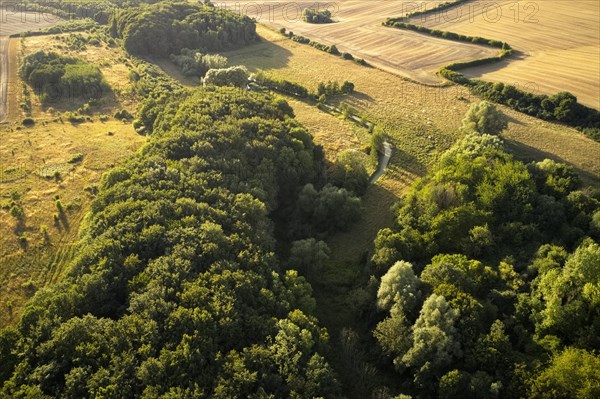Aerial photograph The Green Belt in the border area between Schleswig-Holstein and Mecklenburg-Western Pomerania in the Schaalsee UNESCO Biosphere Reserve