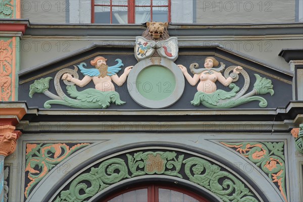 Detail with figures and ornaments at the historical Cranach House