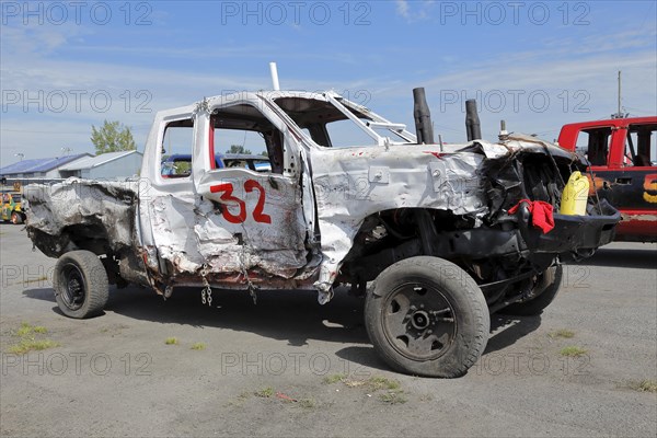 Damaged car at Demolition Derby