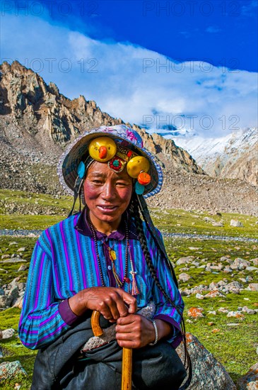 Pilgrim before Mount Kailash