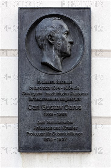 Relief of Carl Gustav Carus on the facade of the former Surgical-Medical Academy