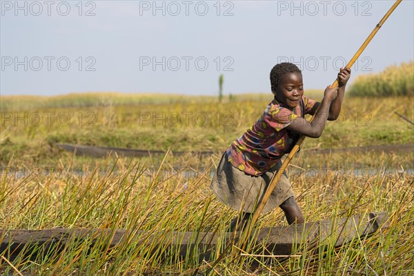 Girl on canoe