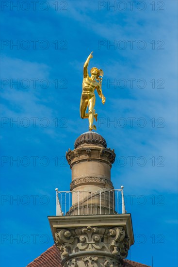 Jubilee column from 1841 with golden Concordia figure