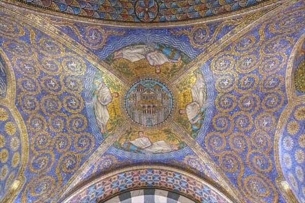 Splendid interior in the Unesco world heritage site the Aachen cathedral