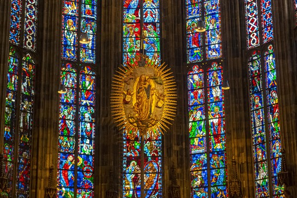 Splendid interior in the Unesco world heritage site the Aachen cathedral