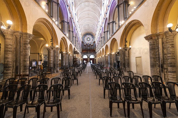 Interior of the Unesco world heritage site Tournai Cathedral