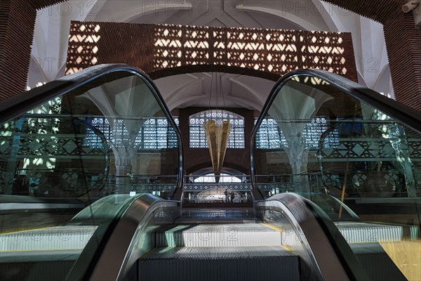 Escalator in the station concourse