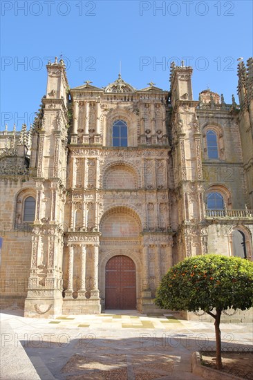 Portal of Renaissance Catedral built 14 century in Plasencia
