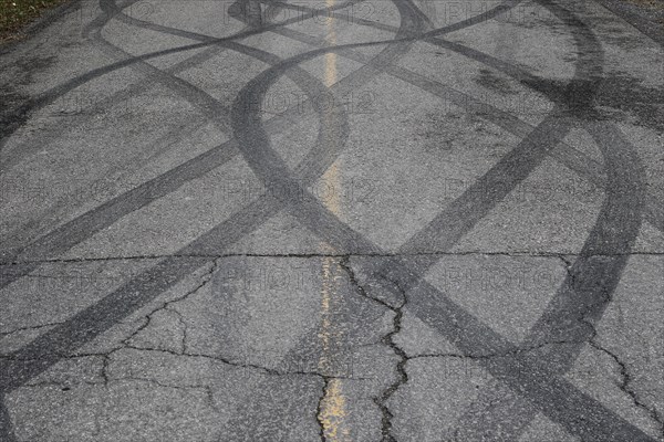 Tire prints on a country road