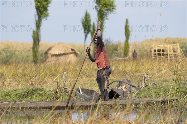 Local man on canoe