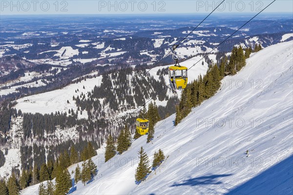 The yellow cabins just past the mountain station