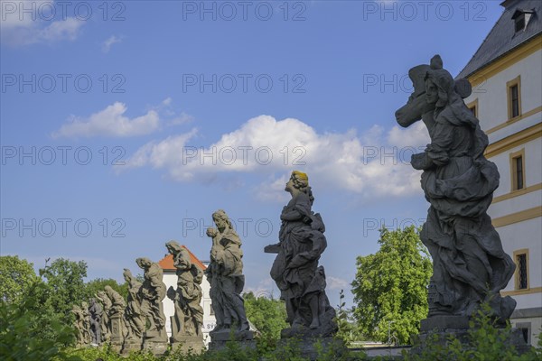 Baroque statues at the hospital building of the former spa