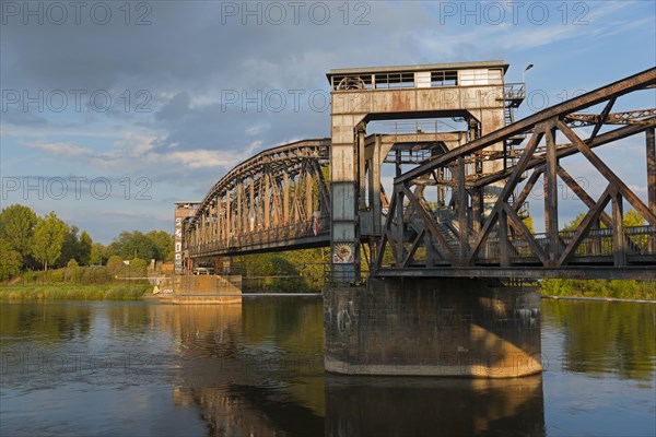 Historic lift bridge over the Elbe