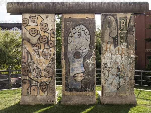 Part of the original Berlin Wall on the Street of Remembrance in front of the Federal Ministry of the Interior