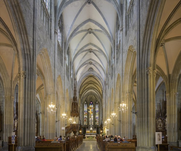 Interior view of the neo-Gothic collegiate church of