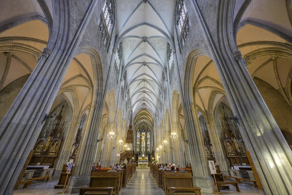 Interior view of the neo-Gothic collegiate church of