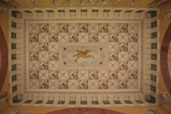 Ceiling painting with Pegasus