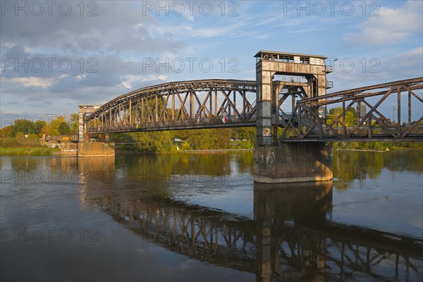 Historic lift bridge over the Elbe