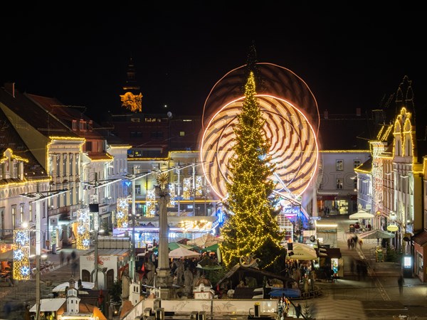 Christmas tree and Ferris wheel