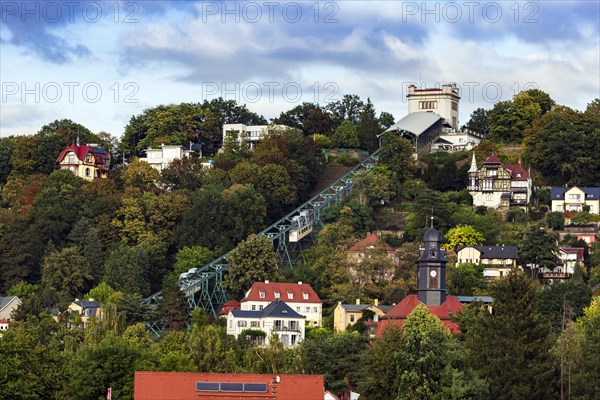 Suspension railway connects the districts of Loschwitz and Oberloschwitz and belongs to the Dresdner Bergbahnen