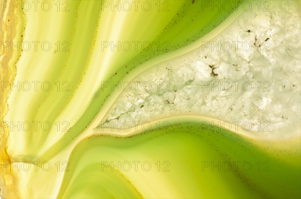 Thin slice of green agate