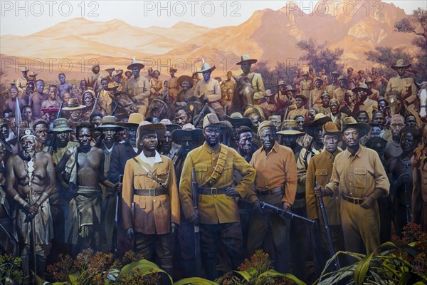 Mural in an exhibition hall of the Independence Memorial Museum