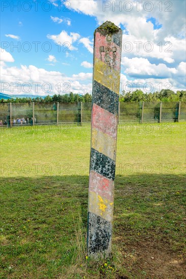 Original border post marking border GDR to Federal Republic of Germany at former death strip