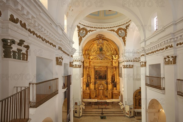 Interior view with gallery of the church Iglesia de San Francisco Javier