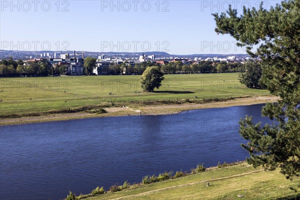 Elbe meadows with the Elbe cycle path