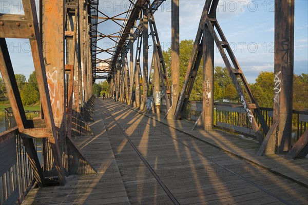 Historic lift bridge over the Elbe