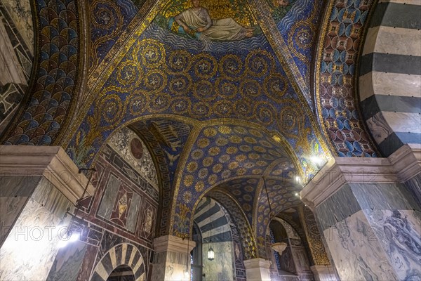 Splendid interior in the Unesco world heritage site the Aachen cathedral