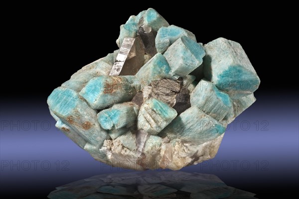 Microcline Feldspar var. Amazonite with Quartz