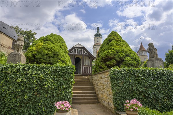 Neustadt an der Mettau Castle seen from the park