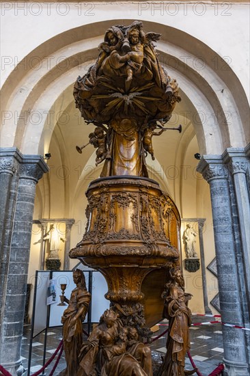 Interior of the Unesco world heritage site Tournai Cathedral
