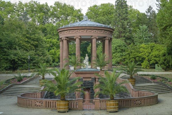 Elisabethenbrunnen with fountain temple and goddess Hygieia