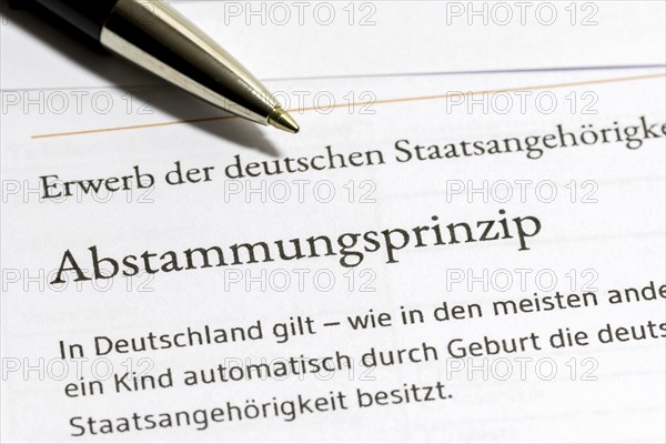 Application for acquisition of German citizenship