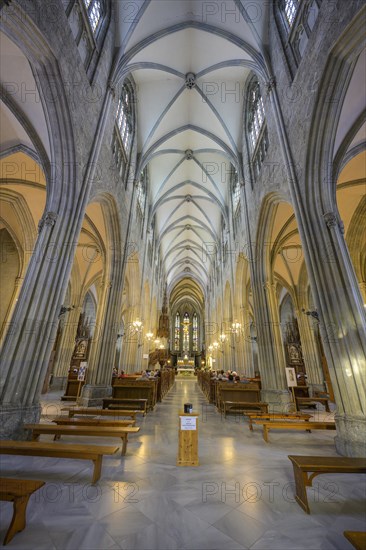 Interior view of the neo-Gothic collegiate church of