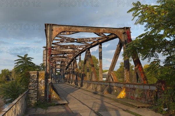 Historic lift bridge over the Elbe