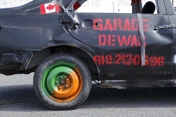 Damaged car at Demolition Derby