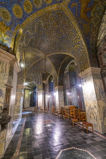 Splendid interior in the Unesco world heritage site the Aachen cathedral