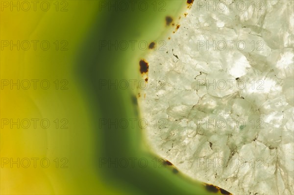 Thin slice of green agate