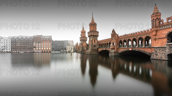 The Oberbaum Bridge that connects the Berlin districts of Kreuzberg and Friedrichshain